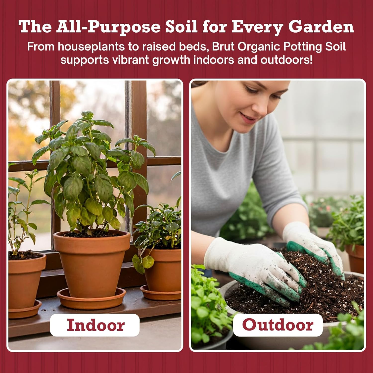 Brut Farms Organic Starter Pack Trio – All-Natural Potting Soil, Nutrient-Rich Worm Castings & Additive-Free Cow Manure Compost – Safe for Indoor and Outdoor Plants - Gardening for Beginner