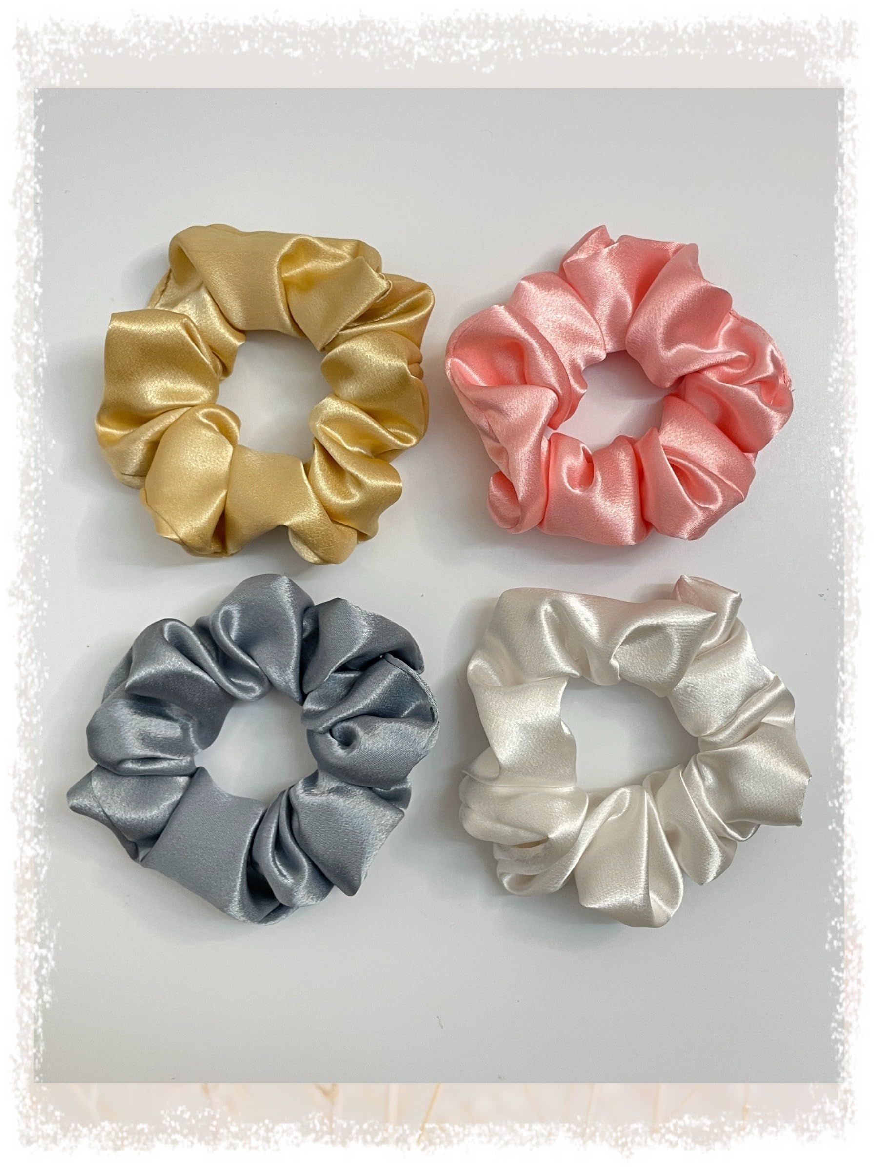 SILKY PANDA Luxury Silk Scrunchies for Women and Girls| Hair Ties| Hair Band| Ponytail Holder| Same colors as pic| Stylist gift for your besties| 4 Pieces. (Pearl) (B0CTGJFJRF) Amazon Price History, Amazon Price Tracker