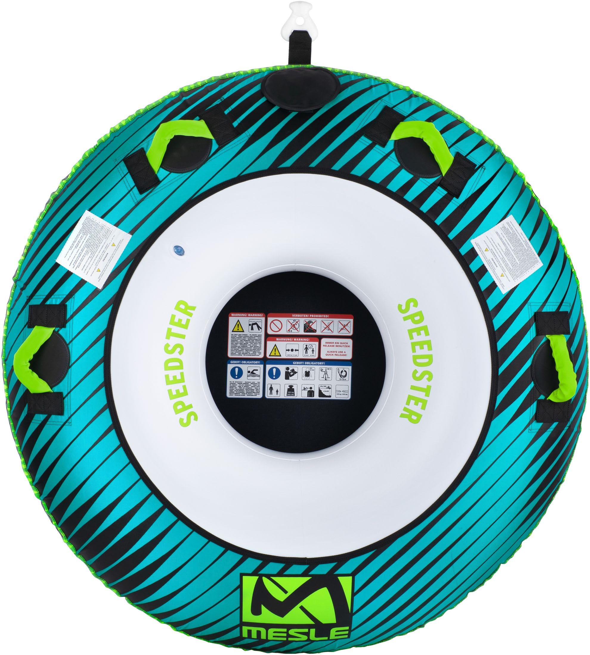 Mesle Funtube Speedster 58" aufblasbarer Towable Tube für 1-2 Personen, Schleppring für Boot & Jetski