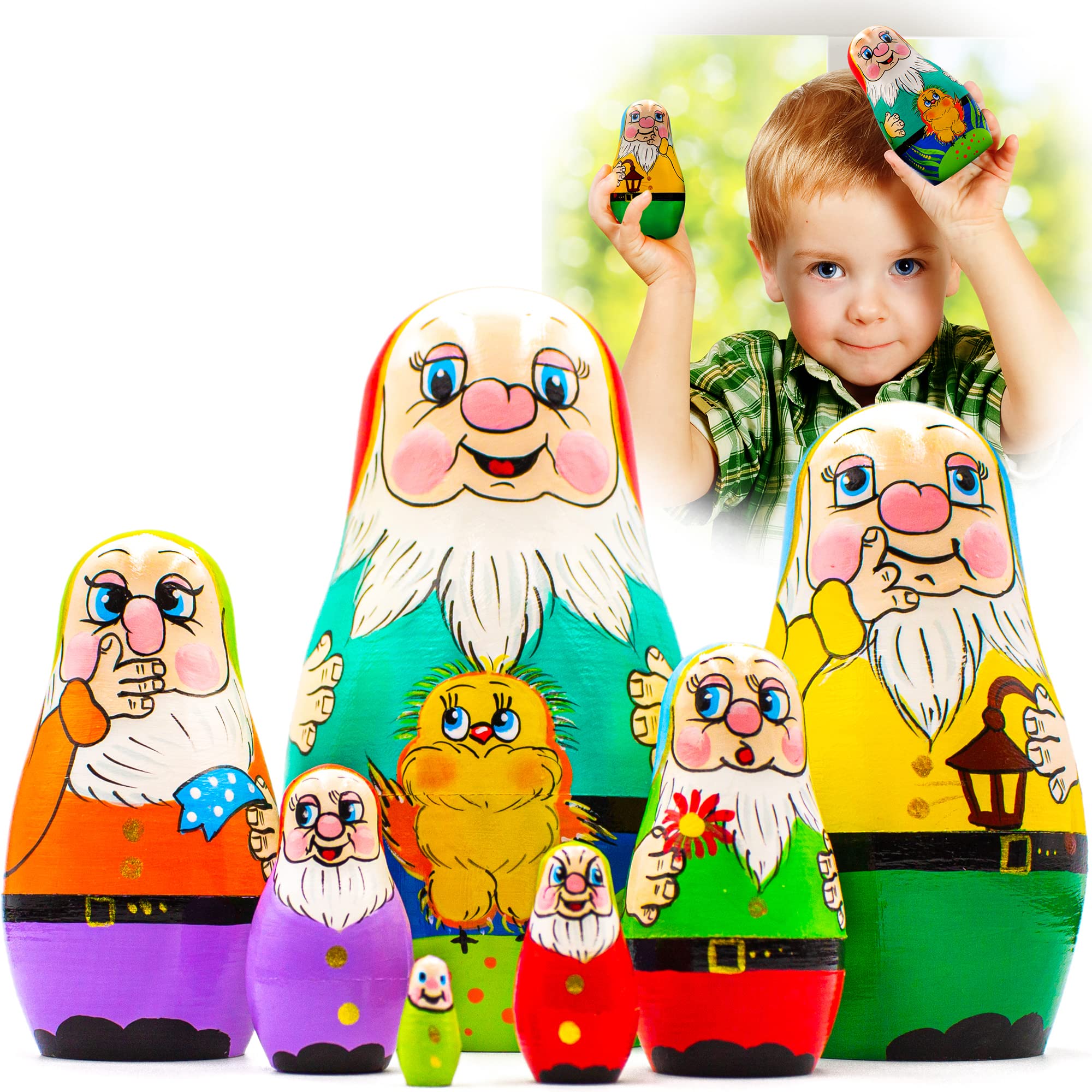 Buy Matryoshka Nesting Dolls Set of 7 pcs Russian Dolls with Seven Dwarfs Figures from Tale