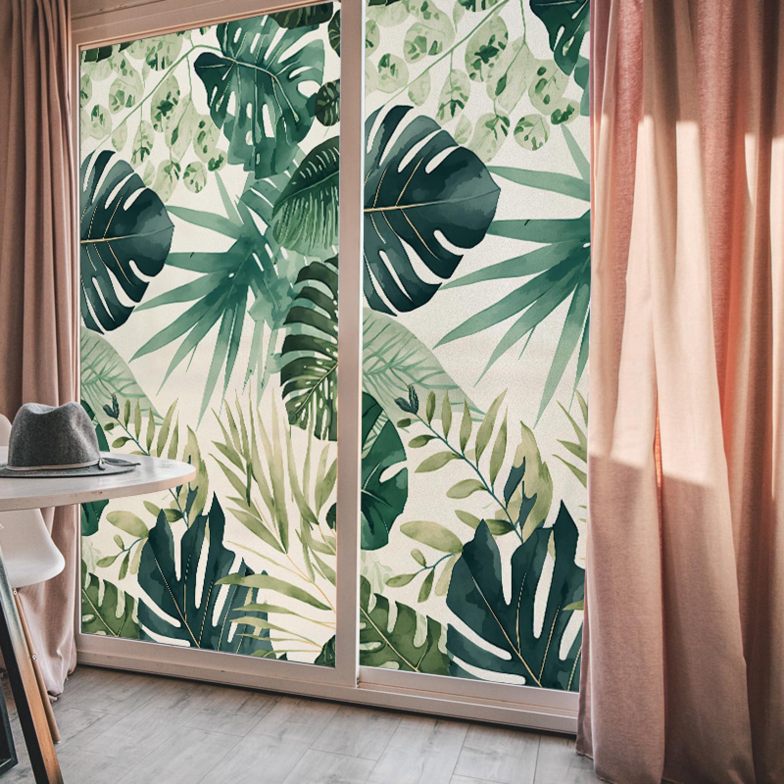 Fensterfolie Blickdicht Sichtschutzfolie, Einfache weiße Sichtschutzabdeckung für Fenster – ohne Kleber, abziehen und aufkleben