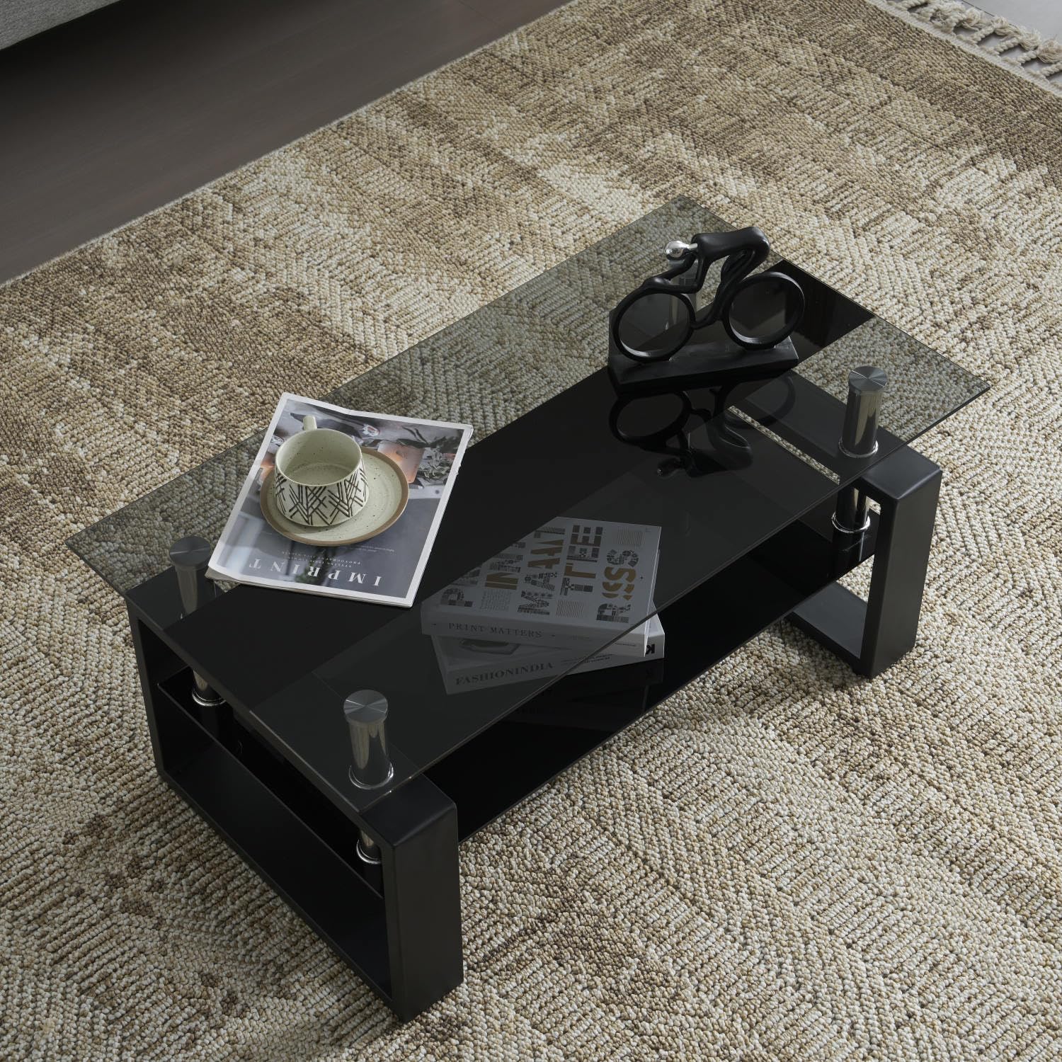 国内発送&品質保証】ガラステーブル ローテーブル コーヒーテーブル 幅