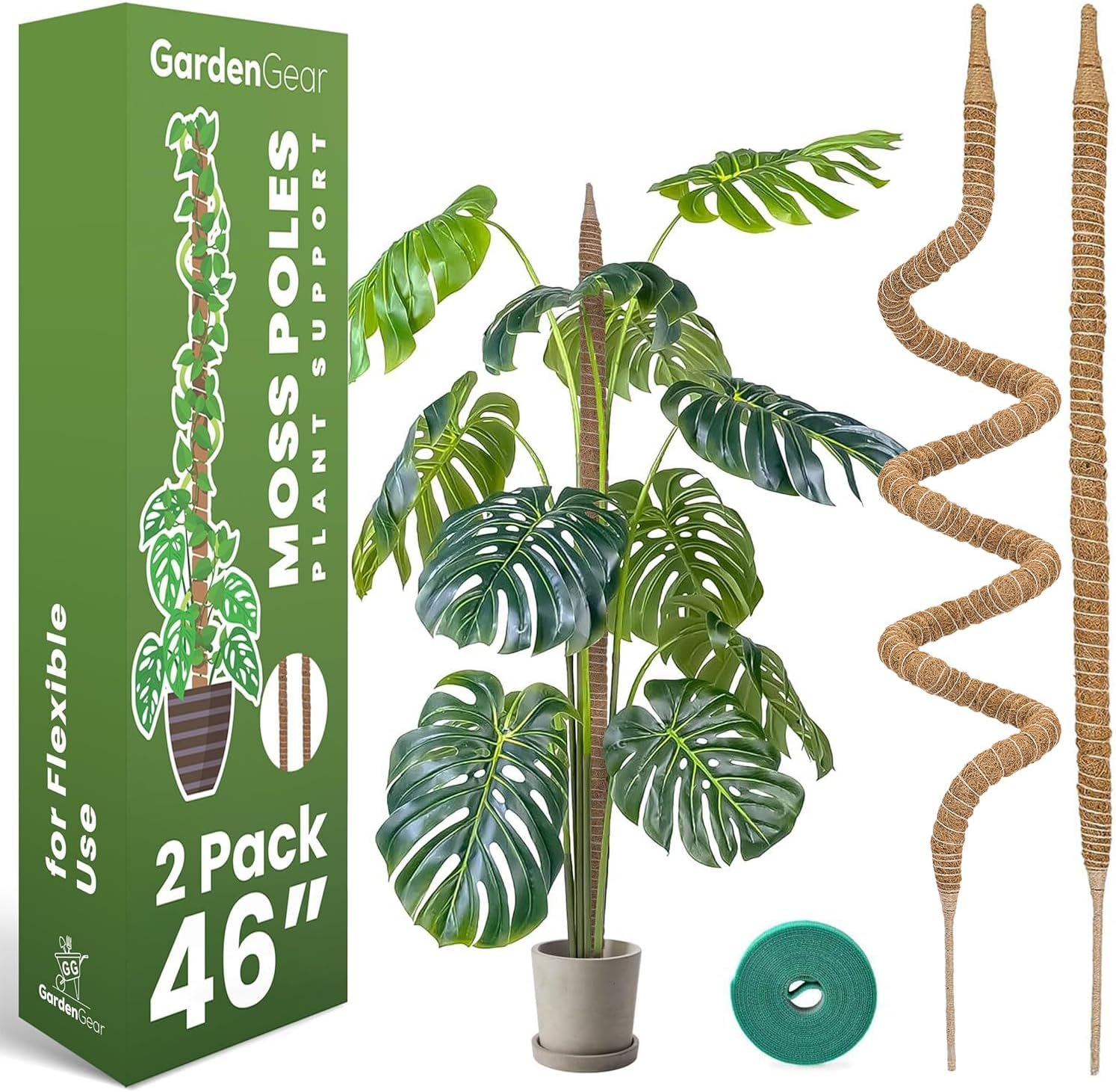 Moss Pole, Bendable Moss Pole for Plants Monstera, Moss Poles for Climbing Plants