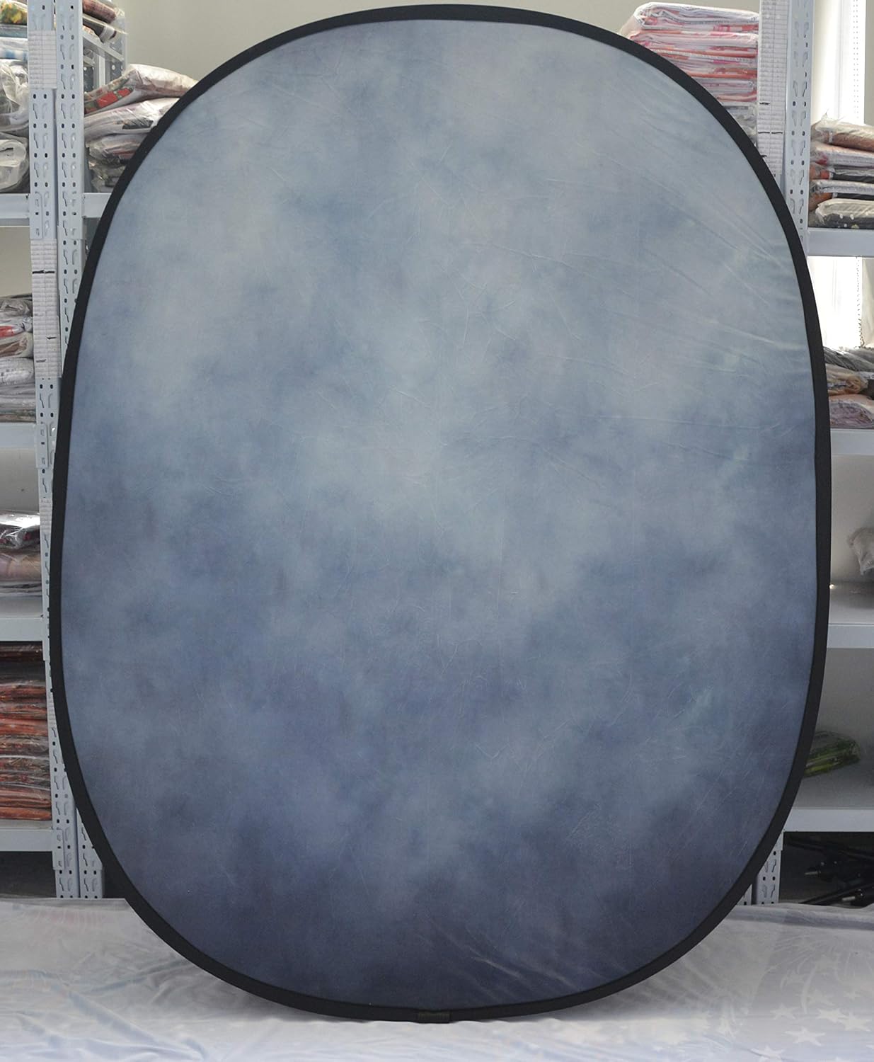 Bеѕt Dеаl 🛒 Kate Blue Brown Collapsible Backdrop Texture Folding Double Sided Reversible Background for Photoshoot, Video Conference, 5x6.5ft(1.5x2m)