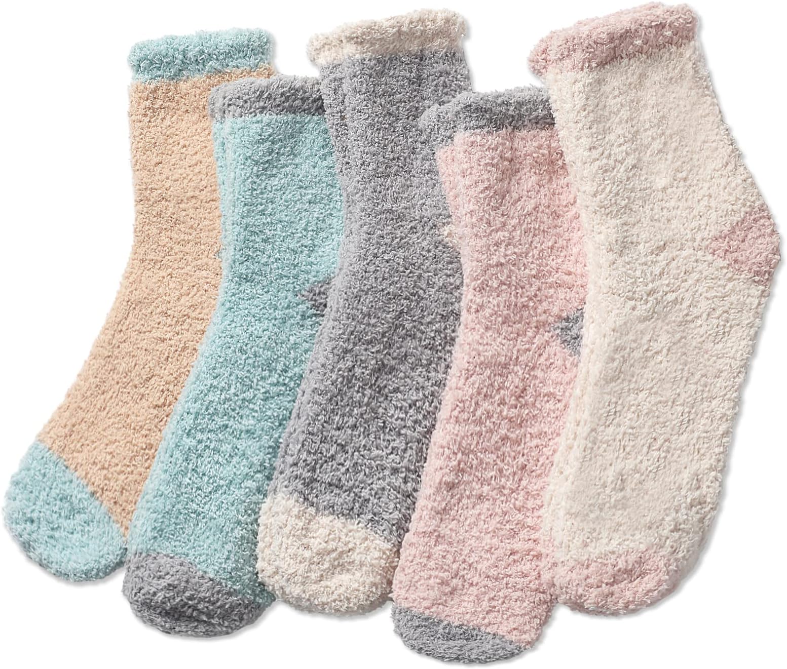 5 Pairs Fuzzy Socks - Fuzzy Socks for Women, Cozy Fluffy Socks Slipper Socks Microfiber Sleeping Socks Super Soft Winter Socks Fuzzy Womens Socks Womens Fuzzy Socks