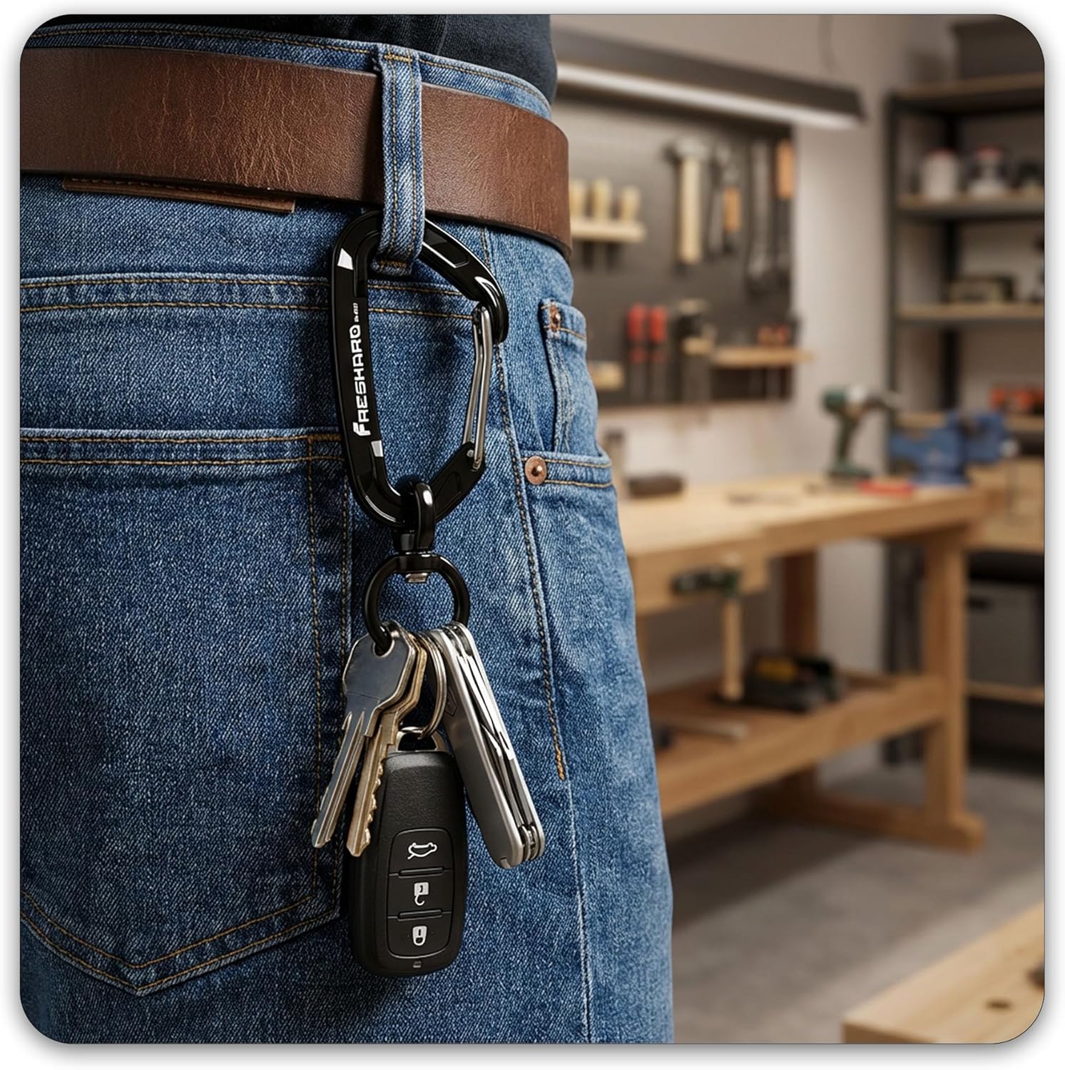 FresKaro 5pcs Nano Carabiner Clips, 8kN 1798lbs, Small Sturdy, Reliable Time-Tested Strong Spring Wiregate, Mini Size 2.37inch, Choice of 5colors - Image 5