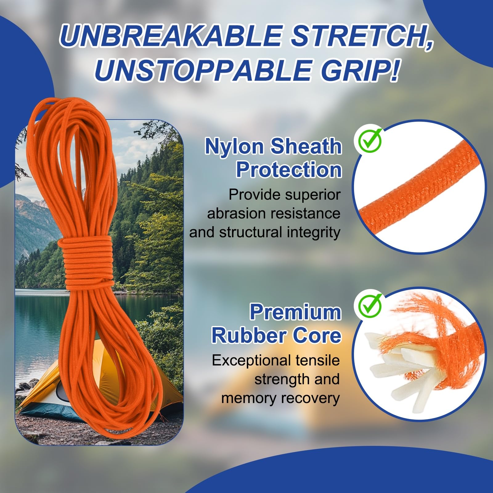 PATIKIL 25mm x 10 Meters Elastic Bungee Cord - Image 3