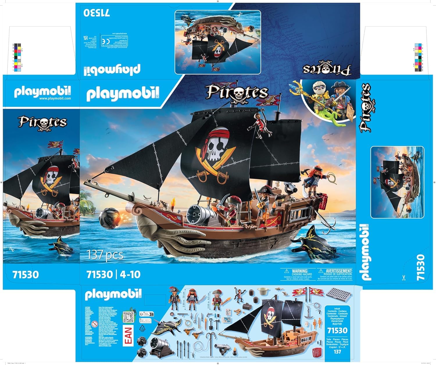 PLAYMOBIL Pirates 71530 Großes Piratenschiff Spielzeug für Kinder ab 4 Jahren