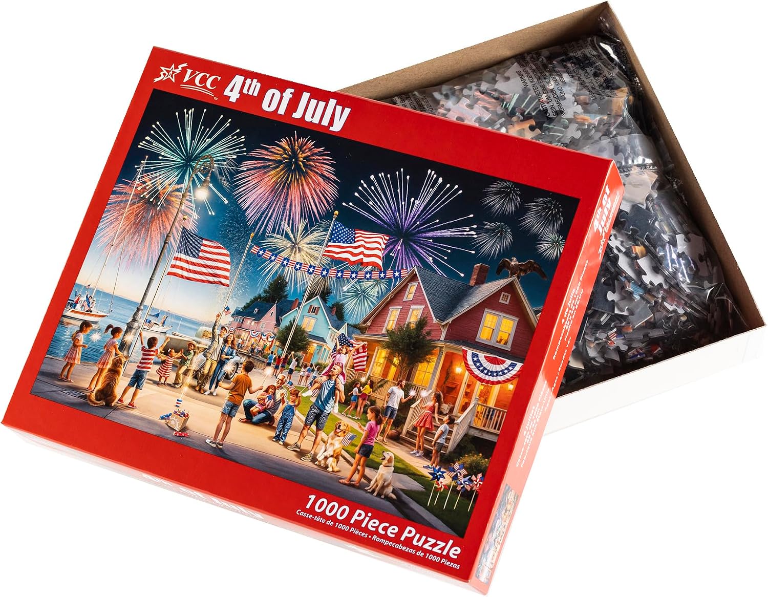 4th of July Jigsaw Puzzle 1000 Piece by Vermont Christmas Company - 4th of July Puzzles with Randomly Shaped Pieces - 26 5/8" x 19 1/4"