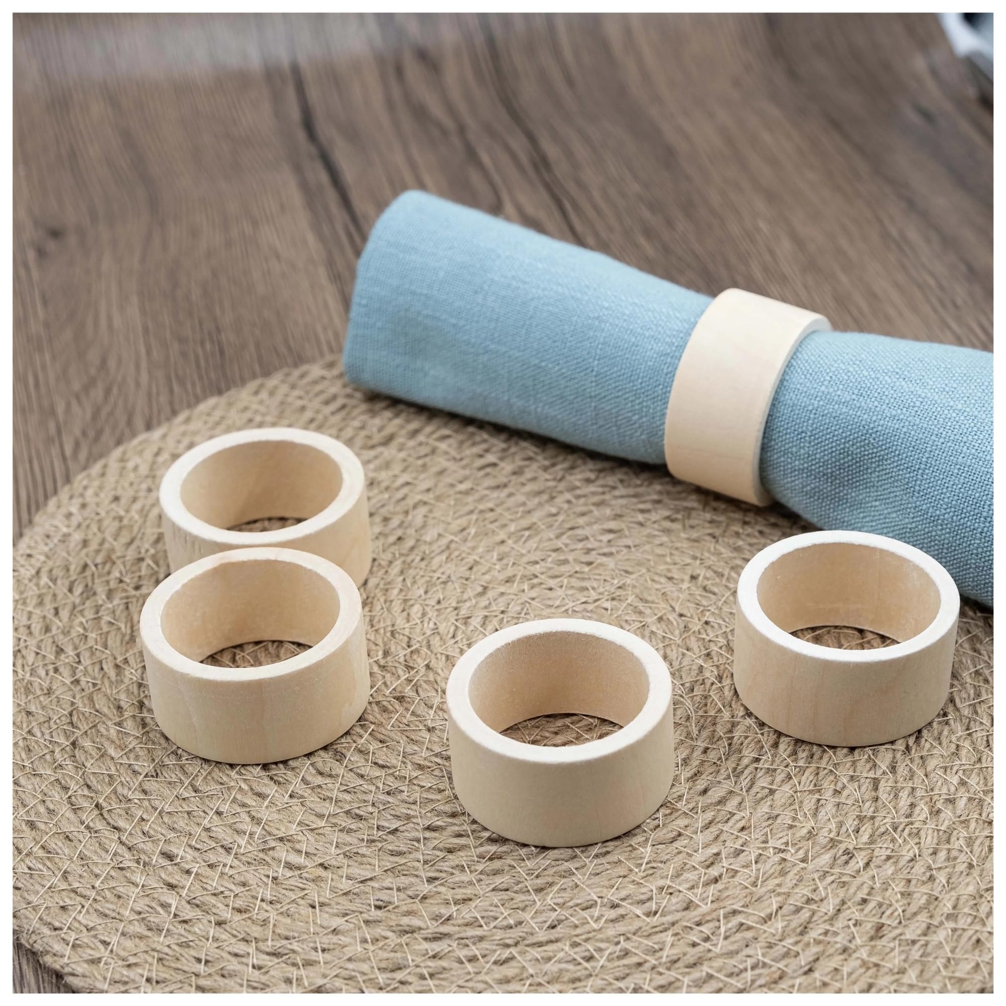 Set di portatovaglioli Portatovaglioli Set di 6 da tavolo pranzo in legno fatti a mano(Brown)