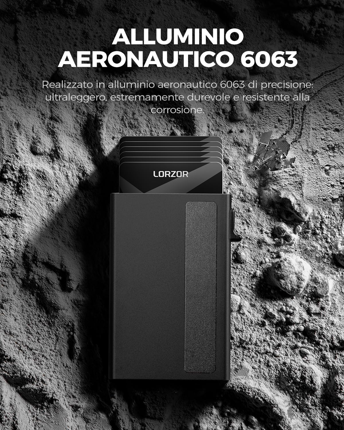 LORZOR® Portafoglio Uomo Slim vera Pelle, Porta Carte di Credito con Protezione RFID & Portamonete, Portacarte Uomo Pop-up Contenere 10 Carte, Porta Tessere Tascabile, Magnetica