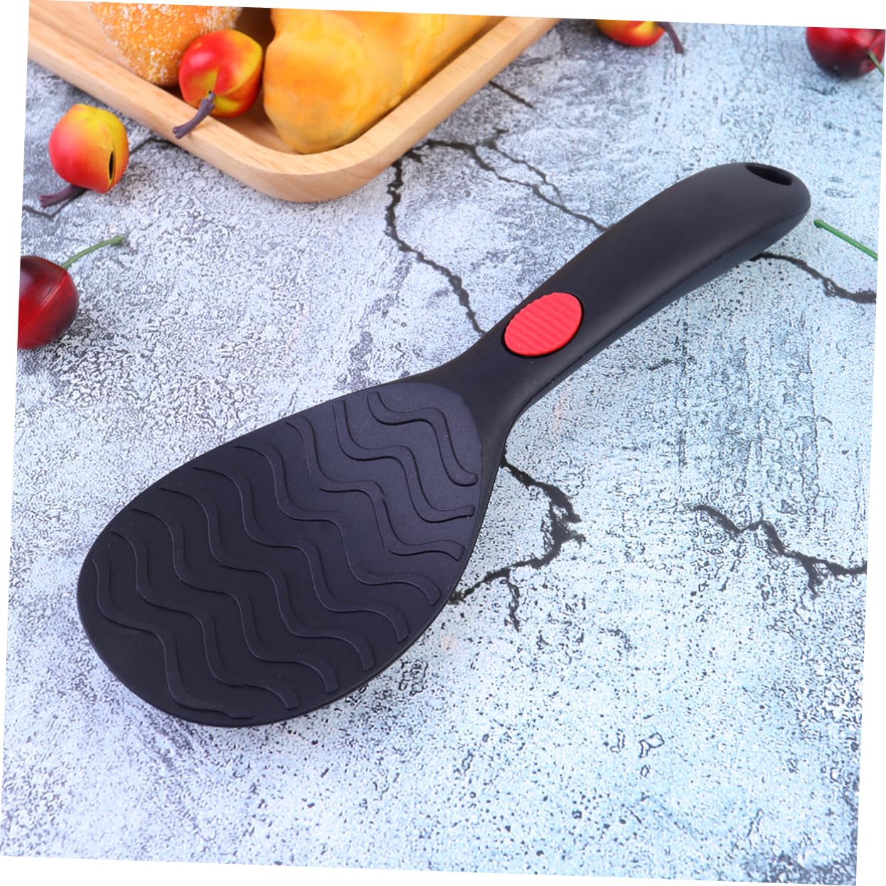 Alipis 3piezas Cuchara De Arroz De De Alimenticio Utensilio De Cocina Antiadherente y Práctico Con Botón Antideslizante Para o Negro