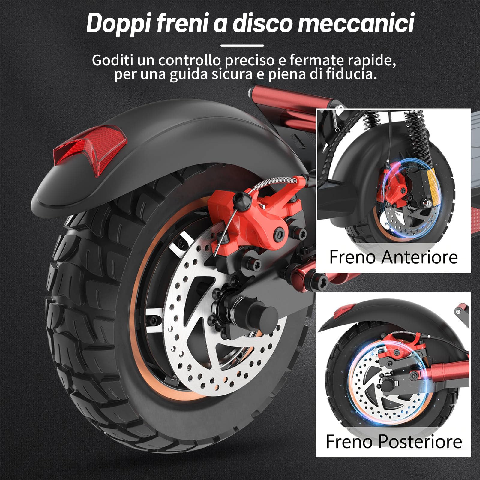 10 Pollici Monopattino Elettrico Pieghevole Adulto Scooter - fuoristrada monopattino elettrico,Batteria 48V 12.5Ah 30-45KM di Autonomia, Carico Massimo 120KG monopattino elettrico adulti