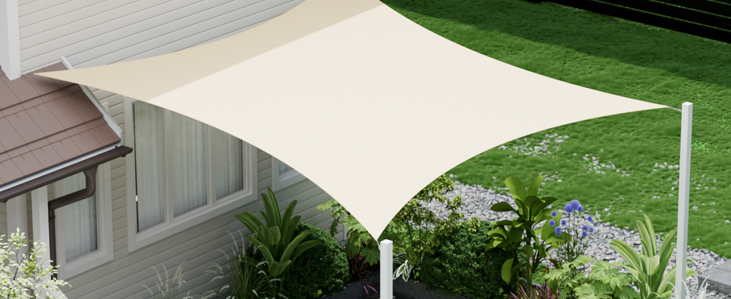 Amazon.de: Sunnylaxx 3x4m Sonnensegel Rechteckig, Wasserdicht Sonnenschutz  Sunsegel Color Creme, 95% UV-Schutz,fr Auenbereich,Garten