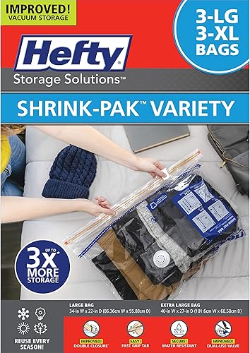 Miniatura 8 de Hefty Shrink-Pak Bolsas de almacenamiento al vacío  Bolsas de almacenamiento al vacío ahorradoras de espacio para almacenamiento debajo de la cama,