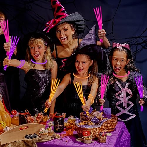 Vista 45 de 300 pulseras y collares verdes que brillan en la oscuridad a granel con conectores de 8 pulgadas, barras luminosas de neón para Hawii, carnaval