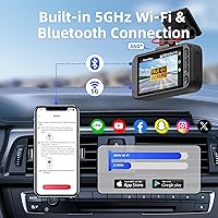 Vista 3 de Miofive Car Camera 4K Resolution, WiFi, Bluetooth, GPS Dash Cam, 3-Inch IPS Screen, Night Vision, Loop Recording, HDR, App Control, and Supports up