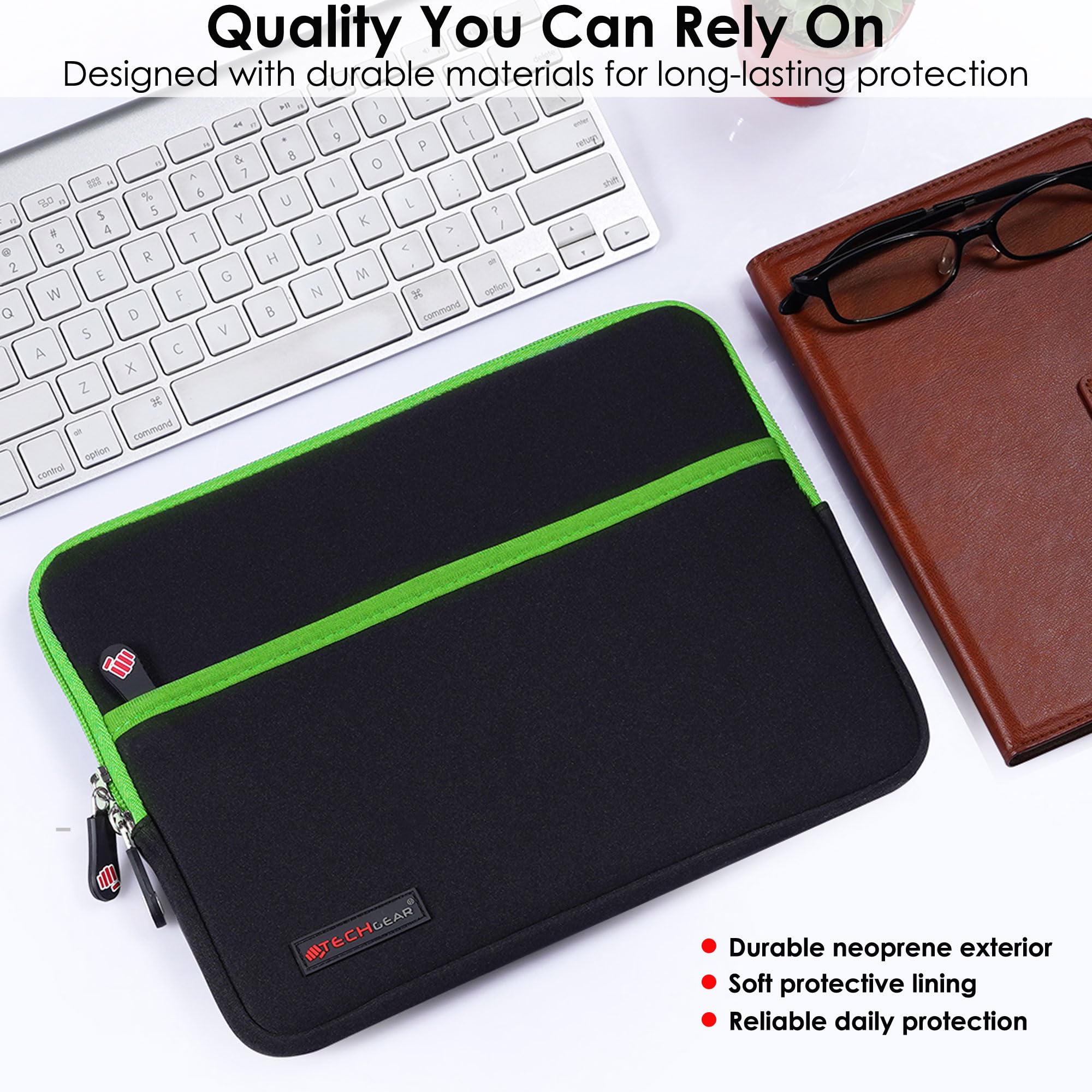 TECHGEAR Custodia 10" Pollici tablet - Custodia Protettiva manicotto in neoprene Sottile e rivestimento interno antiurto Compatibile con Samsung Tab A8 10,5 2022 10,1 Tab A7 10,4 Surface Go 3 e altri
