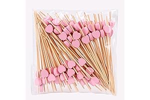 100 Pack Heart Toothpicks: Exquisite Cocktail Picks for Appetizing Creations