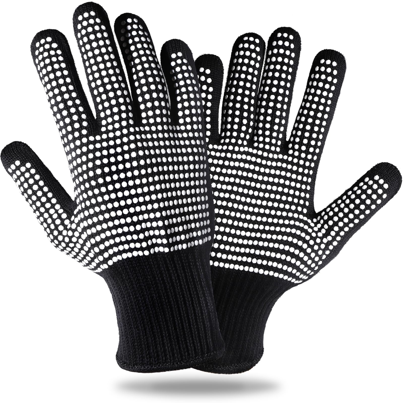 Teenitor 2 Pcs Heat Resistant Gloves With Silicone Bumps, Heat Resistant Gloves For Sublimation, Heat Protection For Hair Styling White