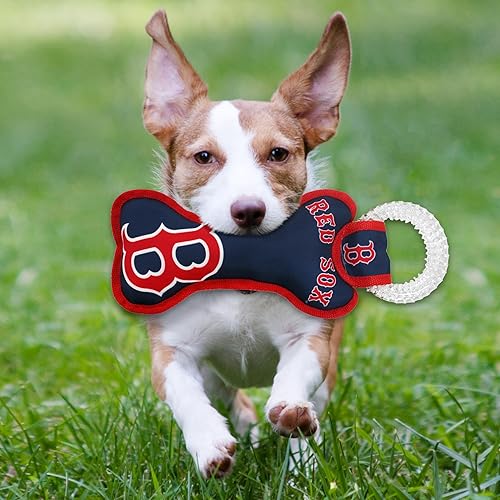 Miniatura 10 de MLB Chicago Cubs - Juguete dental con forma de hueso para perros con chirriador. Juguete PET resistente para diversión saludable, dentición y