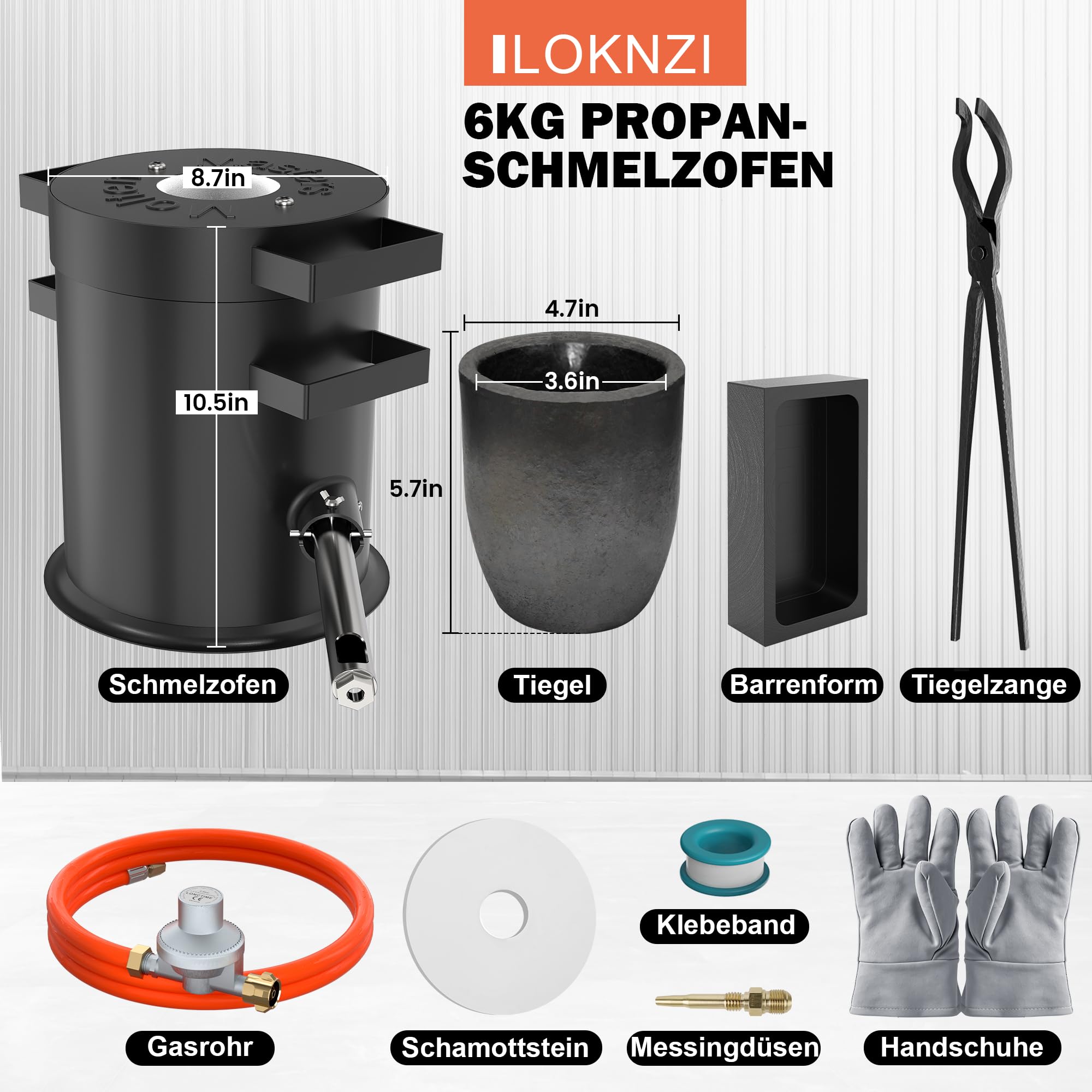 6 kg zestaw pieca do wytapiania propanu, metalowy piec odlewniczy do złota, srebra, miedzi, aluminium i biżuterii