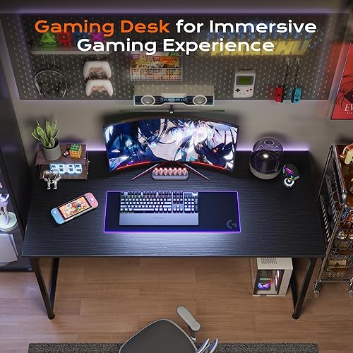 Miniatura 9 de PRAISUN Escritorio de 40 x 24 Pulgadas con Escritorio Más Profundo, Escritorio para Computadora de Oficina de Juegos, para Trabajo, Estudio,