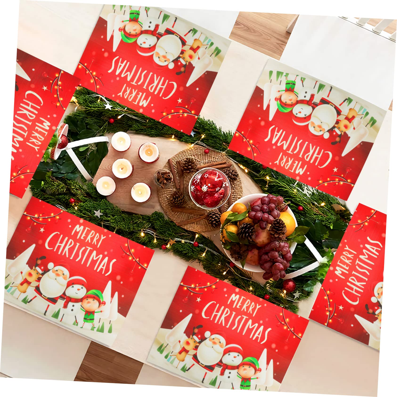 PRETYZOOM Lot De 5 Sets De Table De Noël Résistants À La Chaleur Aux Taches Et Robustes 2 Pièces X 5