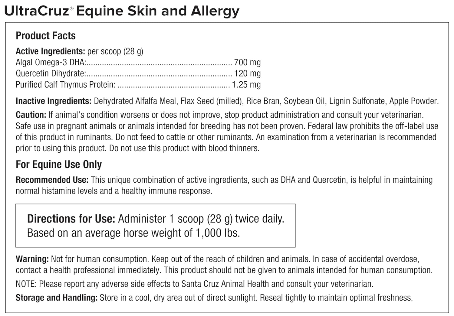 UltraCruz® Equine Skin and Allergy, 25 lb