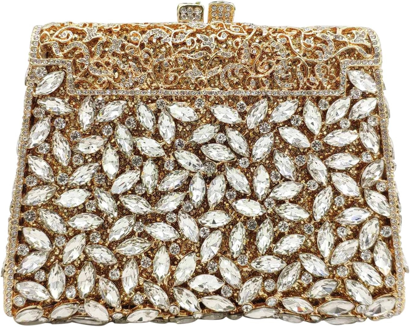 Boutique De FGG Crystal Clutch Purse for Women Formal Evening Handbags Rhinestone Clutch Bag Wedding Party Handbags,Mini