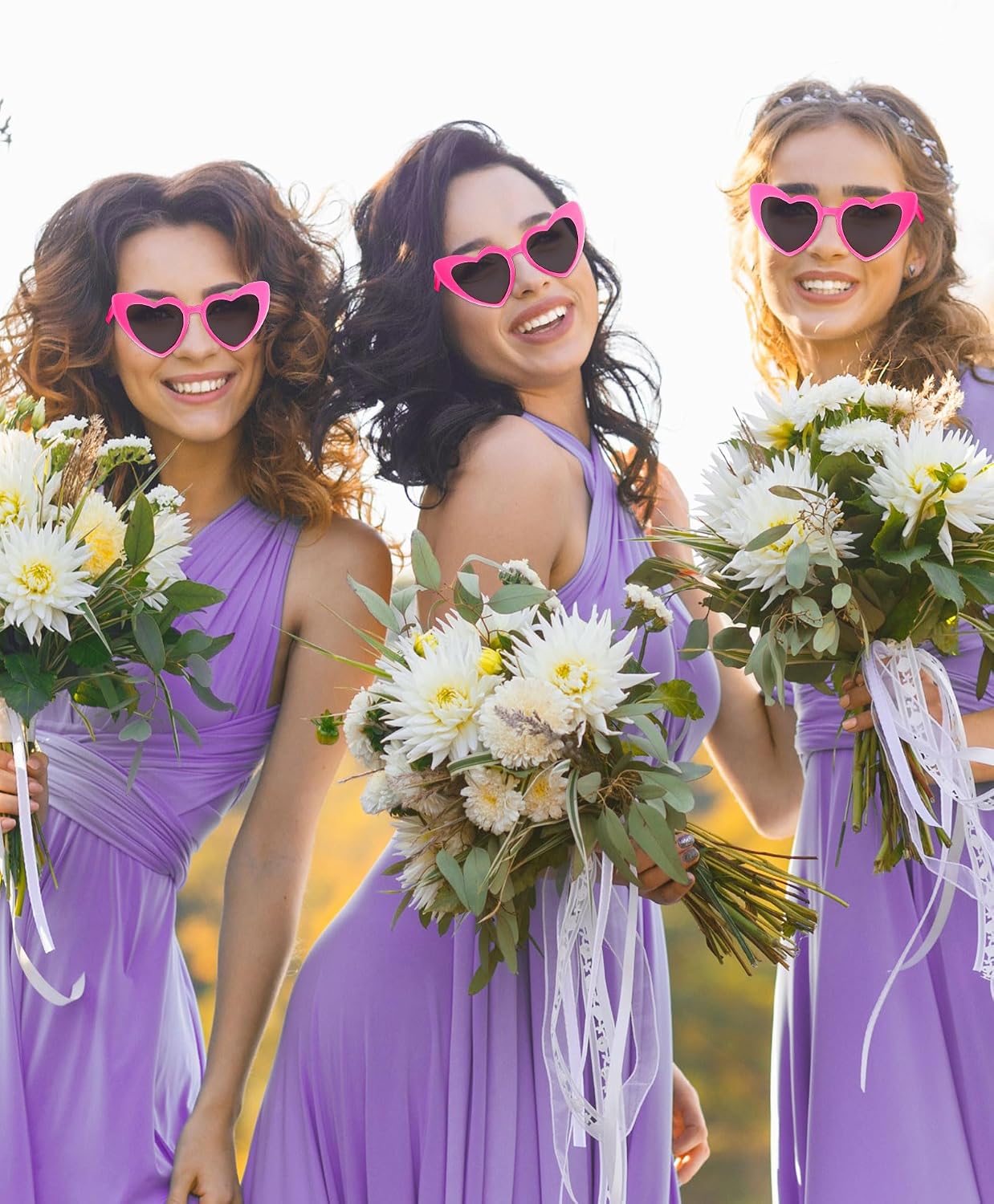 Hoteam 100 Pairs Wedding Heart Sunglasses Bulk