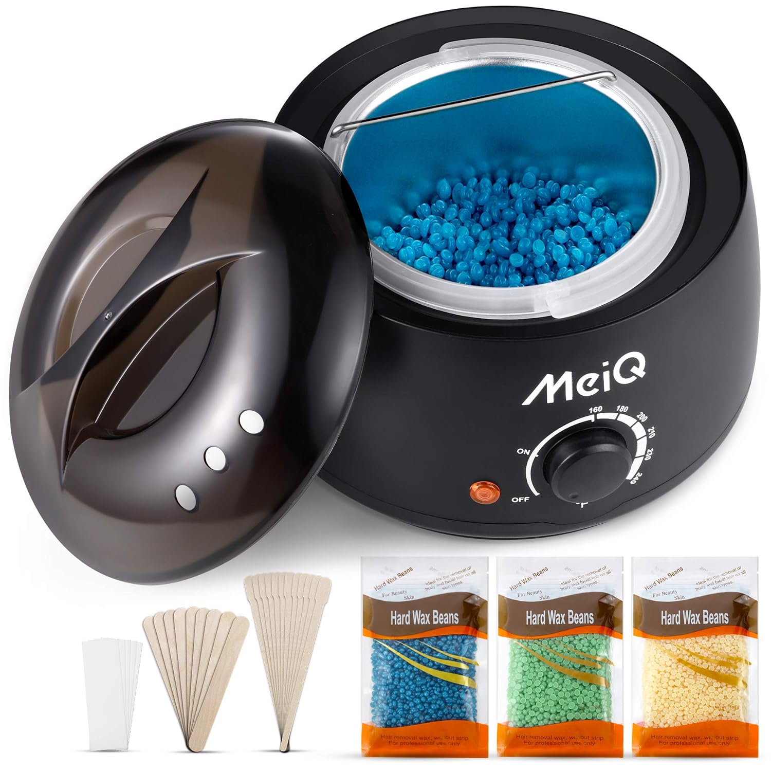 MeiQ Waxing Kit, Wax Warmer, Hair Removal Waxing Kit, Wax