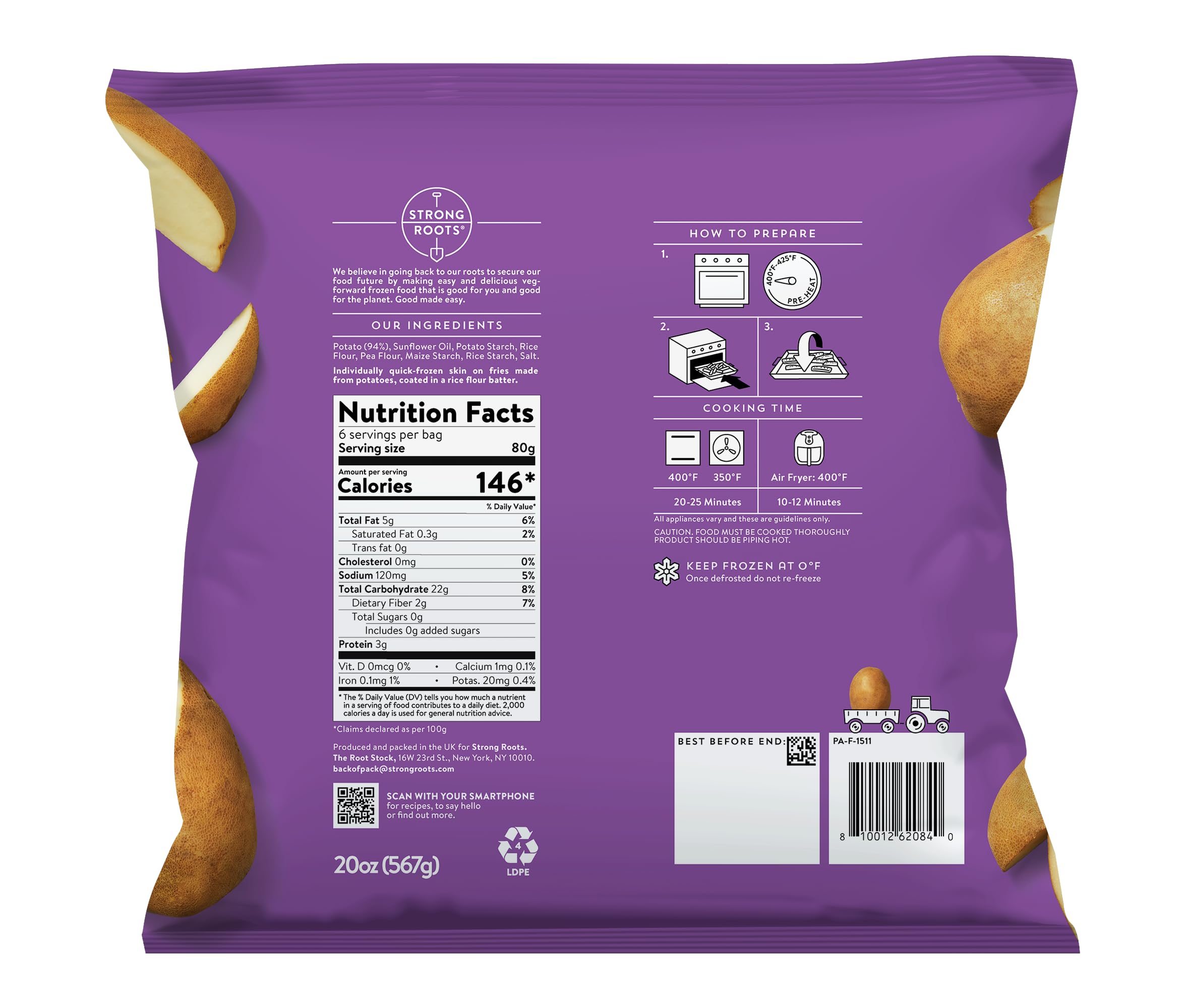 Strong Roots Crispy Skinny Fries 20 oz — view 2