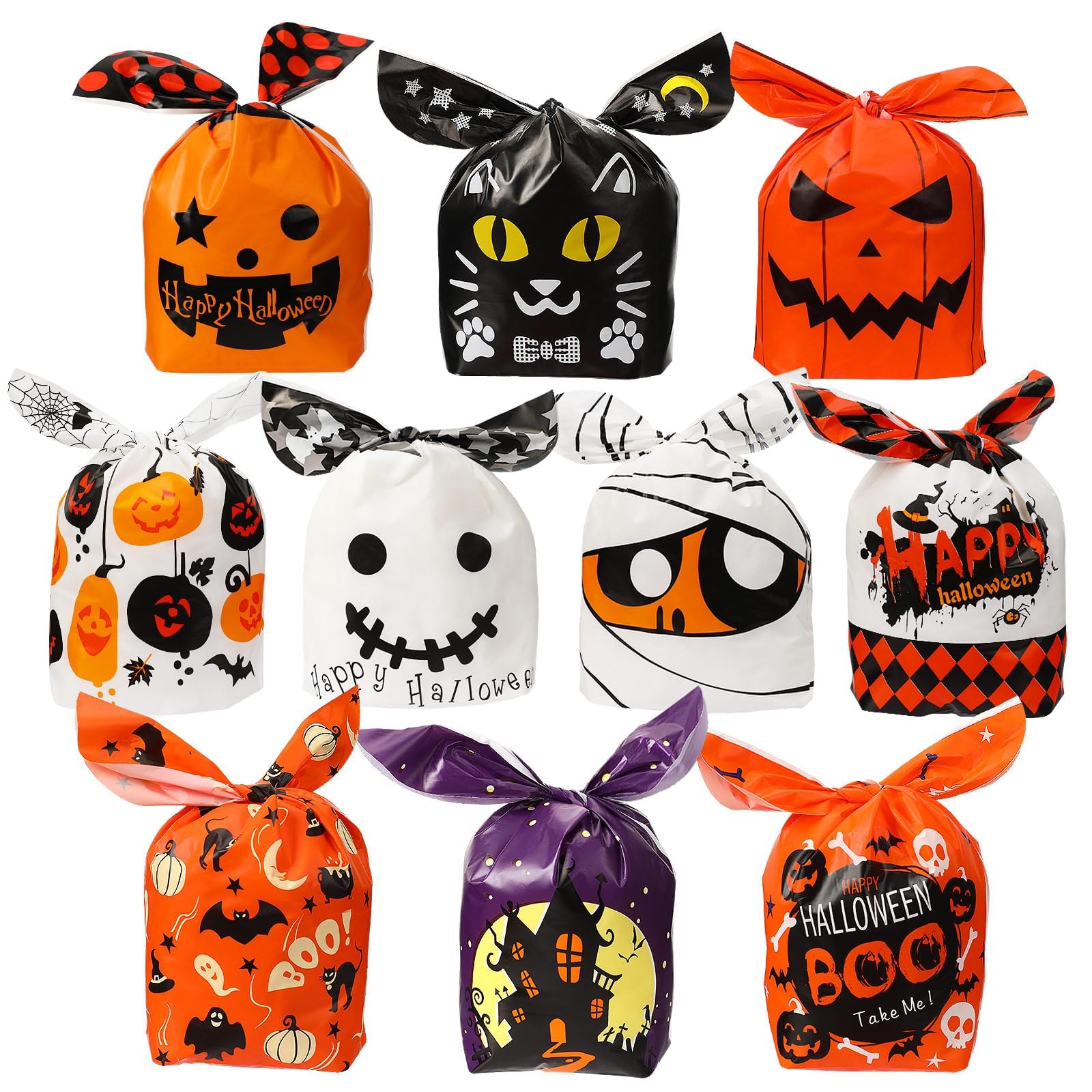 Amazon | ハロウィン 袋 100個セット ハロウィン お菓子袋 キャンディ