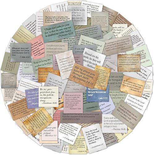 200 calcomanías de versículos bíblicos – Calcomanías vintage para escribir y álbumes de recortes, suministros de diario cristiano