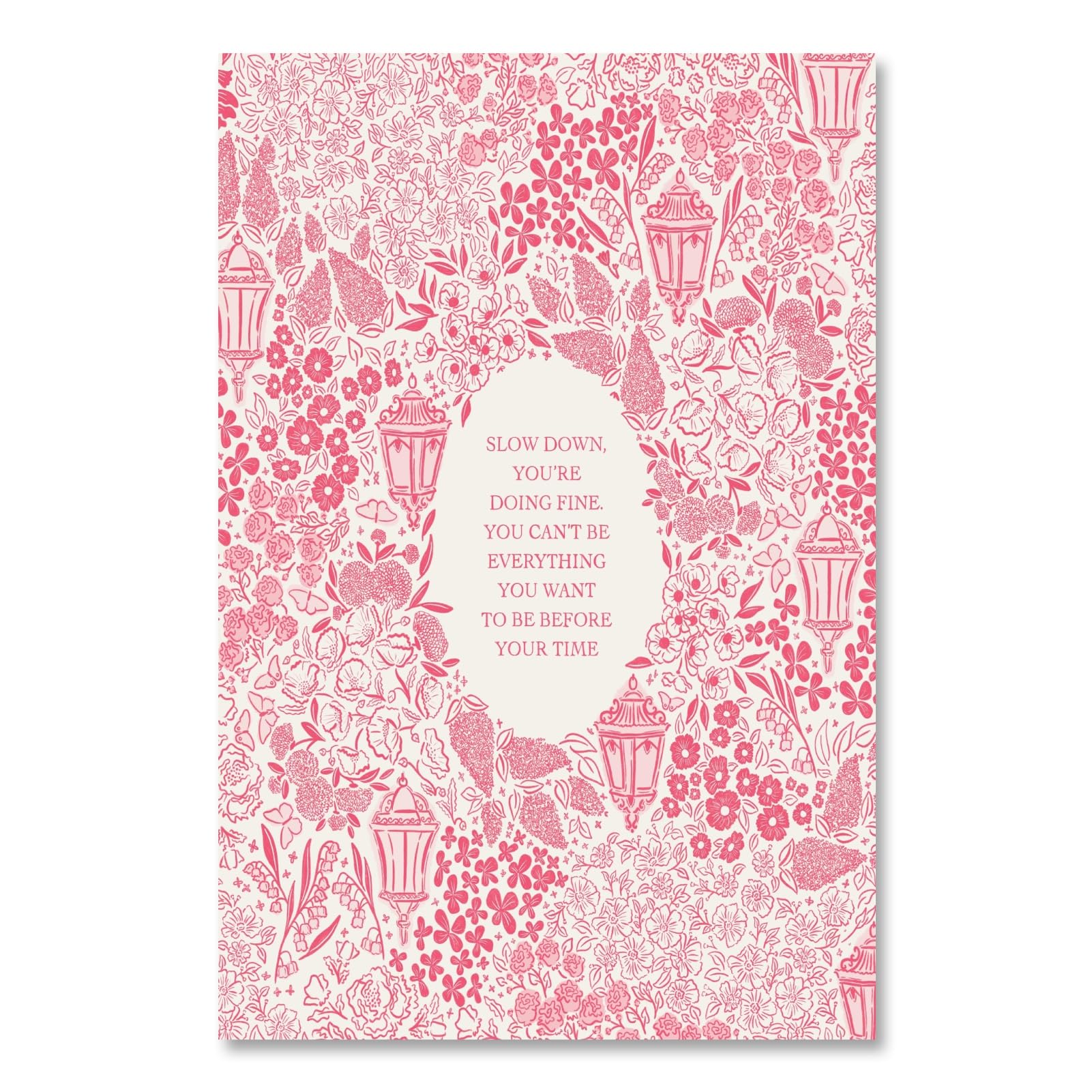 Slow Down Youre Doing Fine Music Poster Pink Victorian Floral Wall Art Motivational Wall Decor Vintage Aesthetic Inspirational