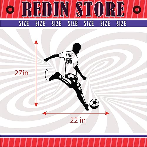 Miniatura 2 de Decoración de pared de fútbol personalizada de alta calidad, calcomanía de pared personalizada de jugador de fútbol con número de nombre