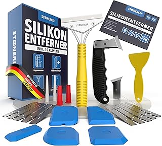 Kit complet de 23 outils pour enlever et lisser le silicone &ndash; Grattoir, couteau &agrave; joint, spatule et lisseurs &ndash; Ensemble pour joints silicone dans salle de bain, cuisine, carrelage et fen&ecirc;tres