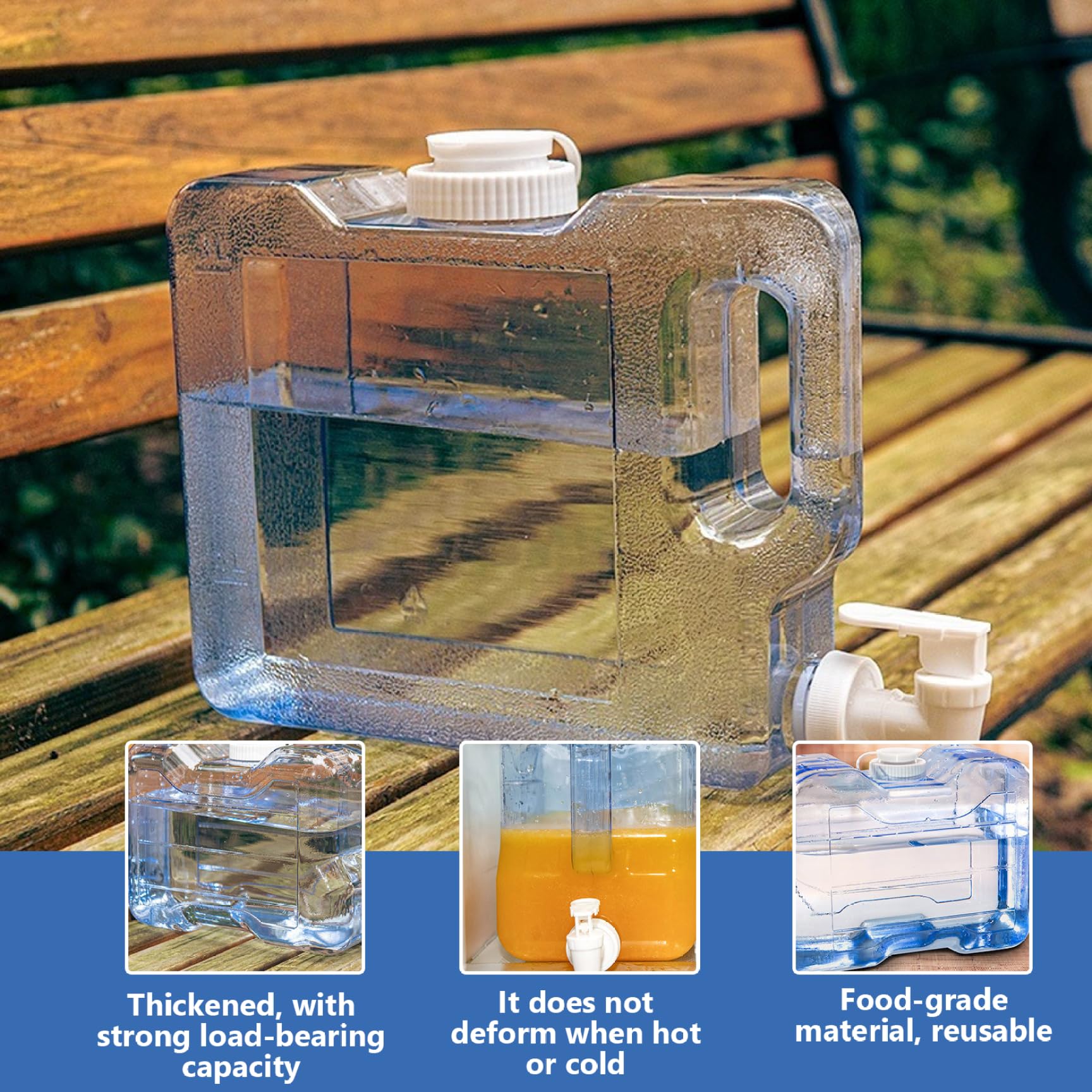 3L PETG Fridge Water Dispenser – Clear, Portable, With Spigot & Sturdy Handle, Leak-Proof, For Cold Water Storage, Camping, Parties, Travel (Fits Most Fridge Doors)