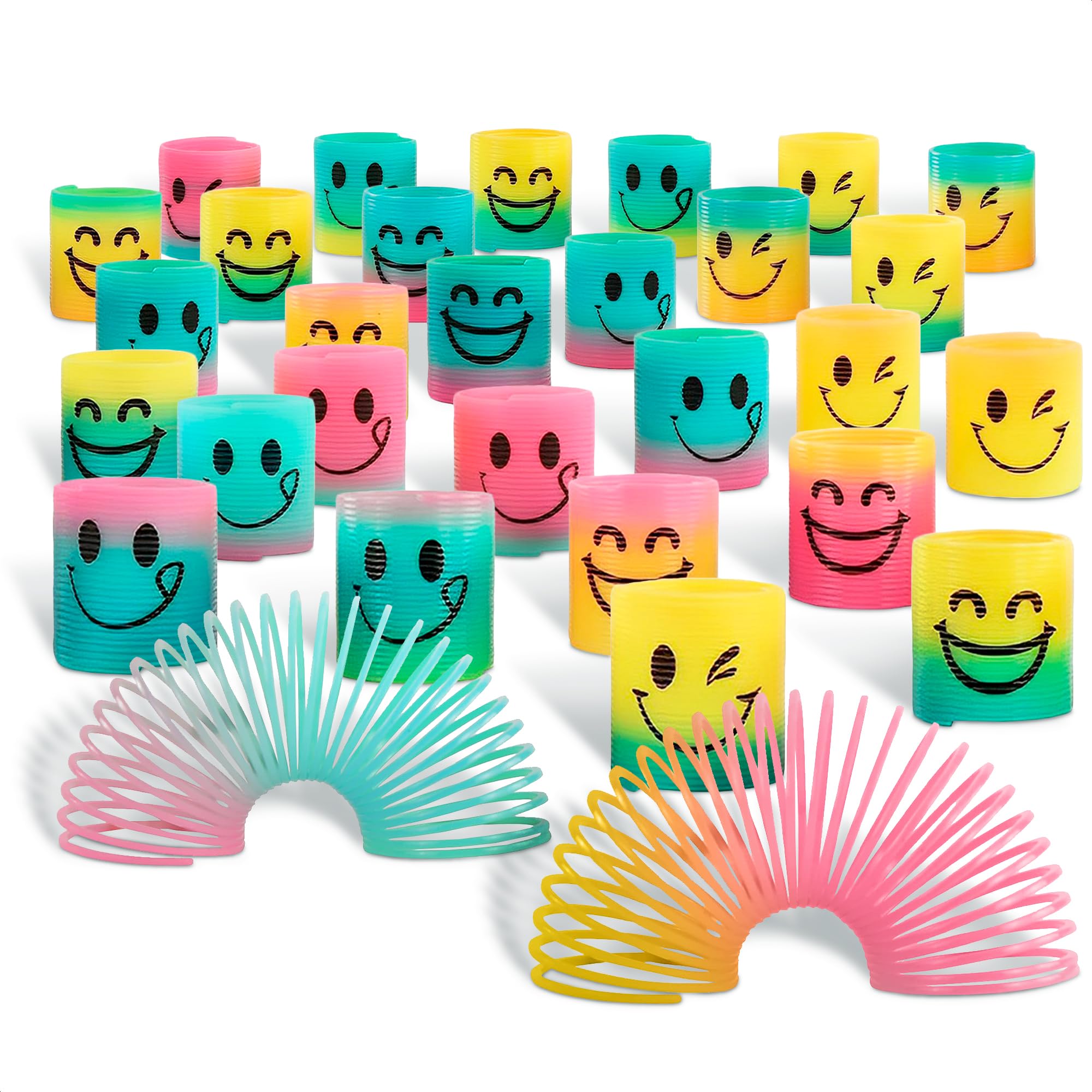 30 Pcs Mini Spring Party Favors Birthday Toys for Goodie Bags - Small Plastic Spring Toys Bulk Party Favors Mini Rainbow Plastic Coil Spring Gifts Bulk - Colorful Magic Spring Mini Fidget Toys Bulk