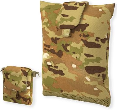 MT 2PCS Military MOLLE Drop Dump Pouch Tactical Roll-Up Foldable Magazine Utility Pouch, Ripstop Nylon, Mesh Bottom Design, Compatible with MOLLE System