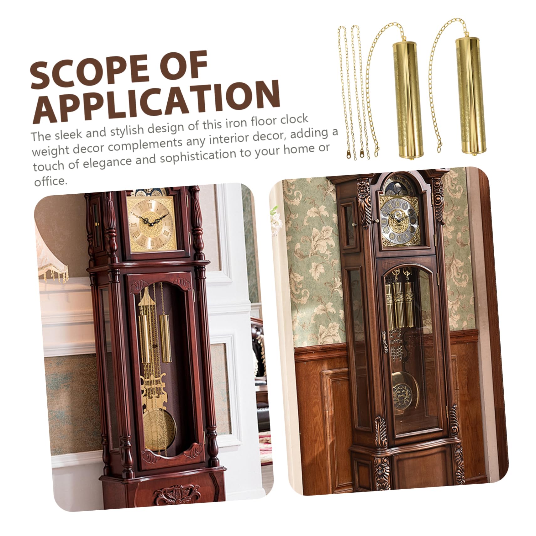 SOESFOUFU Metal Hollow Flower Floor Clock Weight DIY Wall Clock Part Chain Weight Wall Clock Mechanism Decorative Accessory