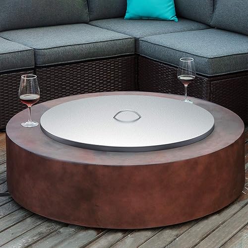Vista 7 de Cubierta de fogata redonda de 34 pulgadas Stanbroil - Tapa de fogata de acero inoxidable 304 para fogata de patio, fogata de inmersión de 31