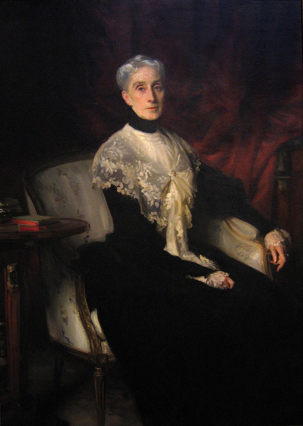 Cuadro de John Singer Sargent Mrs. Crowninshield Endicott, impresión mate con marco negro