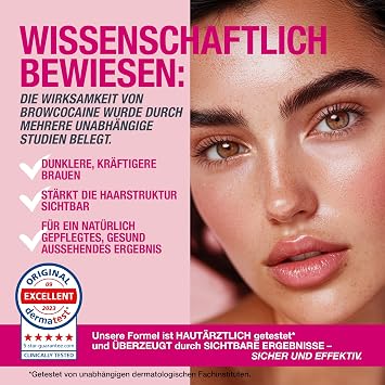 BROWCOCA!NE ® Eyebrow Serum for Fast Growth & Full Brewing Vegan Eye-Brow Booster by Svenja Walberg Test Winner Eyebrow Growth MADE IN GERMANY