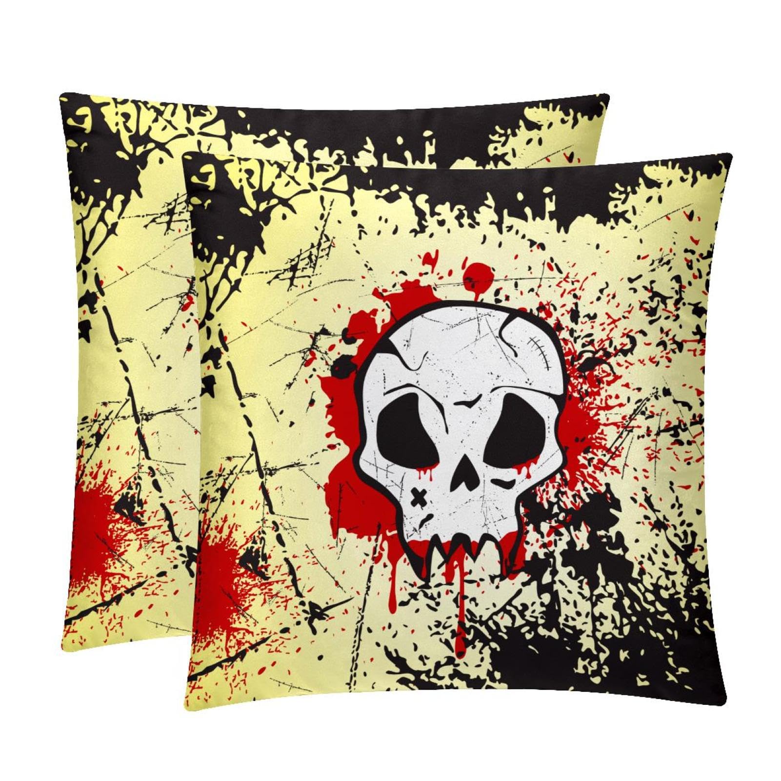 TDGKPZ Skull Throw Pillow Covers 2 Pack Cushion Cases Decorative Pillow Cases Home Decor 50x50cm