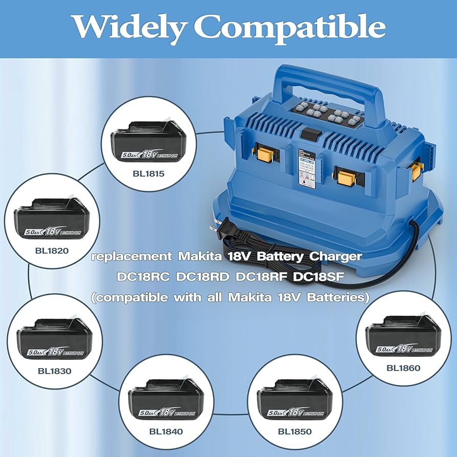 Makita 18v Charger ARyee DC18SF 4-Port 18V Rapid Charger