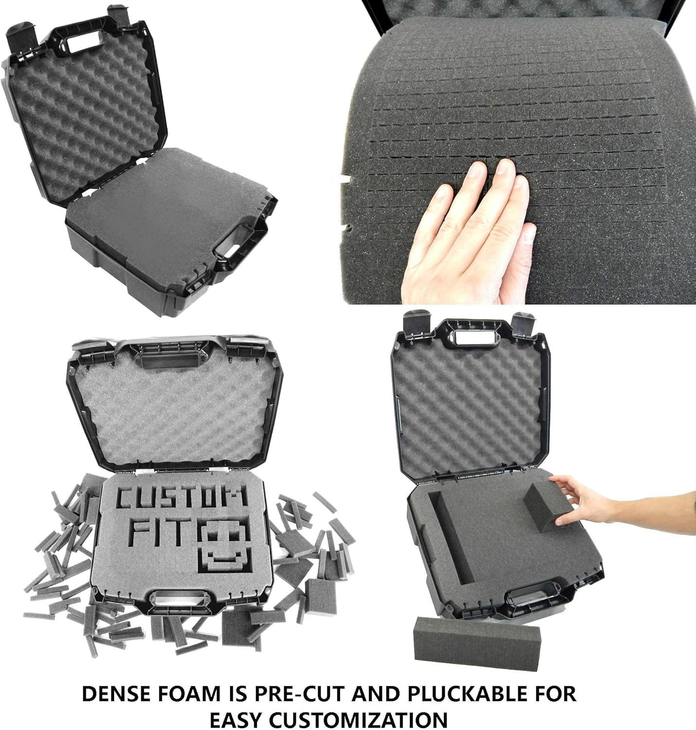 CASEMATIX Wireless Microphone Travel Case with Customizable Foam Mixer Travel Case for Mixers up to 14" x 10.5" x 3.9"