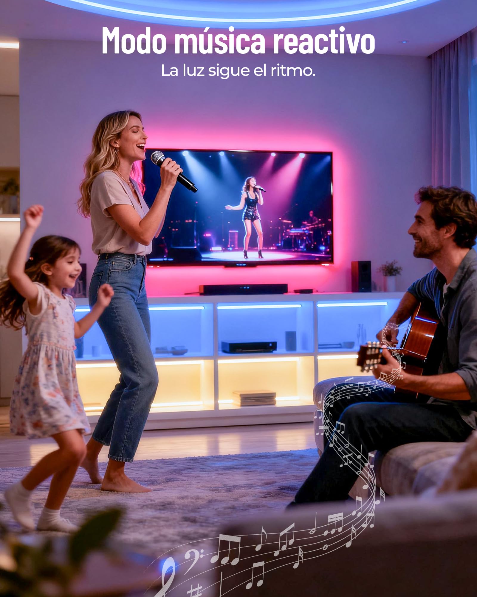 Beaeet Luces LED Tira 24V 30m 5050 RGB para Habitación, Techo y Pared, Banda de Iluminación de Ambiente con Mando 40 Teclas y App Bluetooth, Decoración Cama, Muebles, Gaming, Fiestas y Navidad (2×15m)