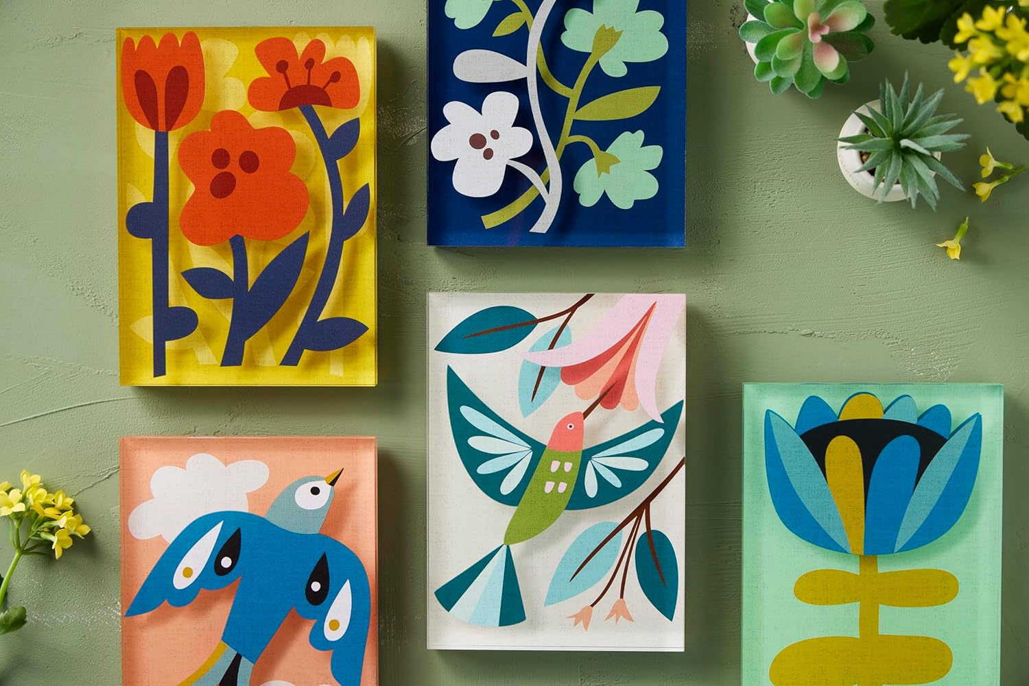DEMDACO Hanging Tile Wall Art Everyday Home Décor, 5 x 7 Inch Acrylic, Floral Grow Together